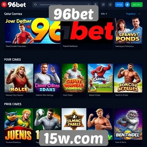 Diversidade de jogos disponíveis no site 96bet