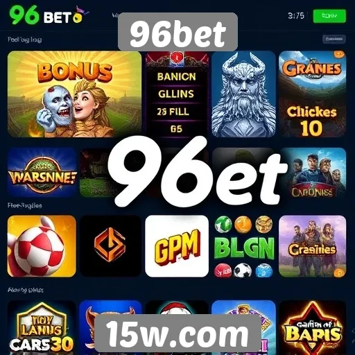 Variedade de jogos disponíveis no 96bet